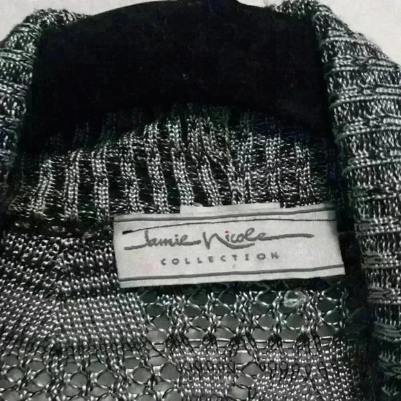 Jamie Nicole collection open cardigan  vest black gray knit lightweight boho M/L - Picture 2 of 6